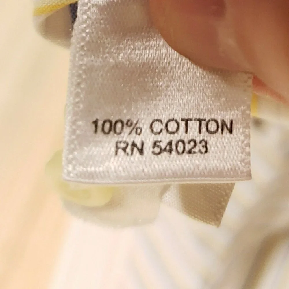 Banana Republic Non Iron Slim Fit Yellow Striped Dress Shirt 15-15 1/2